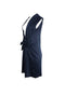 Dark Blue Silk Wraparound Midi Dress
