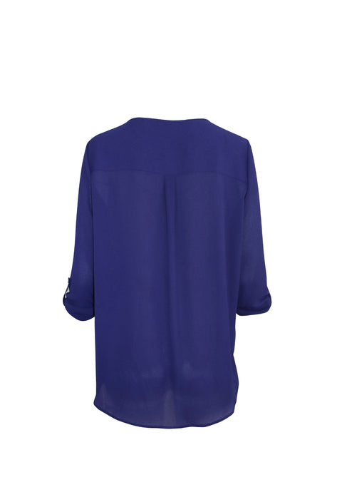 Indigo Blue Long Sleeve Tunic Top