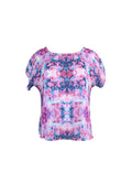 Purple and Pink Pattern Short Sleeve Top