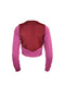 Magenta and Red Two Toned Crop Jacket