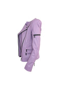 Lavender Leather Biker Jacket