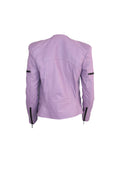 Lavender Leather Biker Jacket