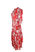 Red Floral Design Maxi Dress