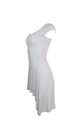 White Short Sleeve High Low Dress