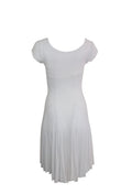 White Short Sleeve High Low Dress