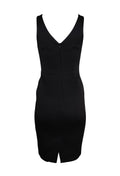 Black Sleeveless V-neck Midi Dress