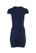 Short Sleeve Navy Blue Bodycon Dress