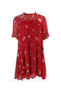 Red Floral Embroidery Dress