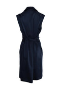 Dark Blue Wrap Midi Dress