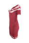 Short Sleeve Red Crochet Dress