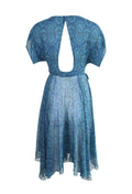 Patterned Aquamarine Blue Wrap Dress