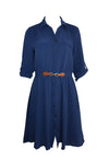 Indigo Blue Button Down Shirt Dress