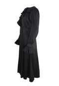 Black Print Ruffled Maxi Dress