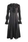 Black Print Ruffled Maxi Dress