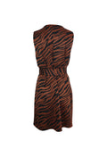 Light Brown Zebra Print Belted Dress