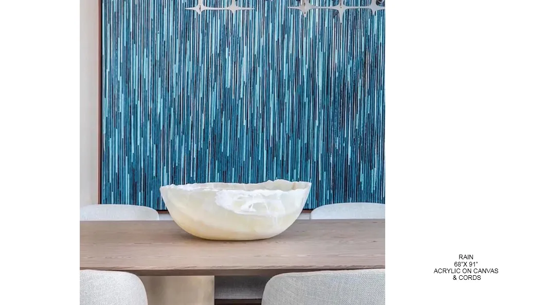 Rain — 63x91 inch kinetic string art by Alessandra Meskita, detail view