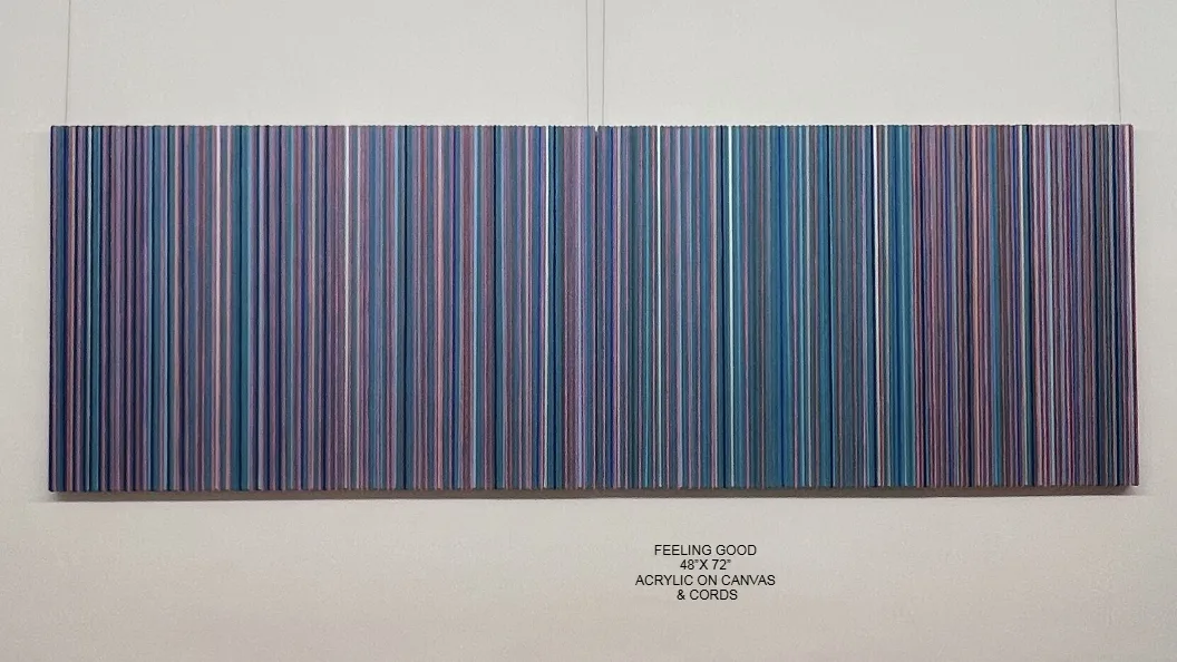 Feeling Good — 48x72 inch kinetic string art by Alessandra Meskita, acrylic on canvas and cords